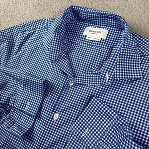 Ministry Of Supply Button Up Shirt Men's Medium Slim Fit Blue White Plaid